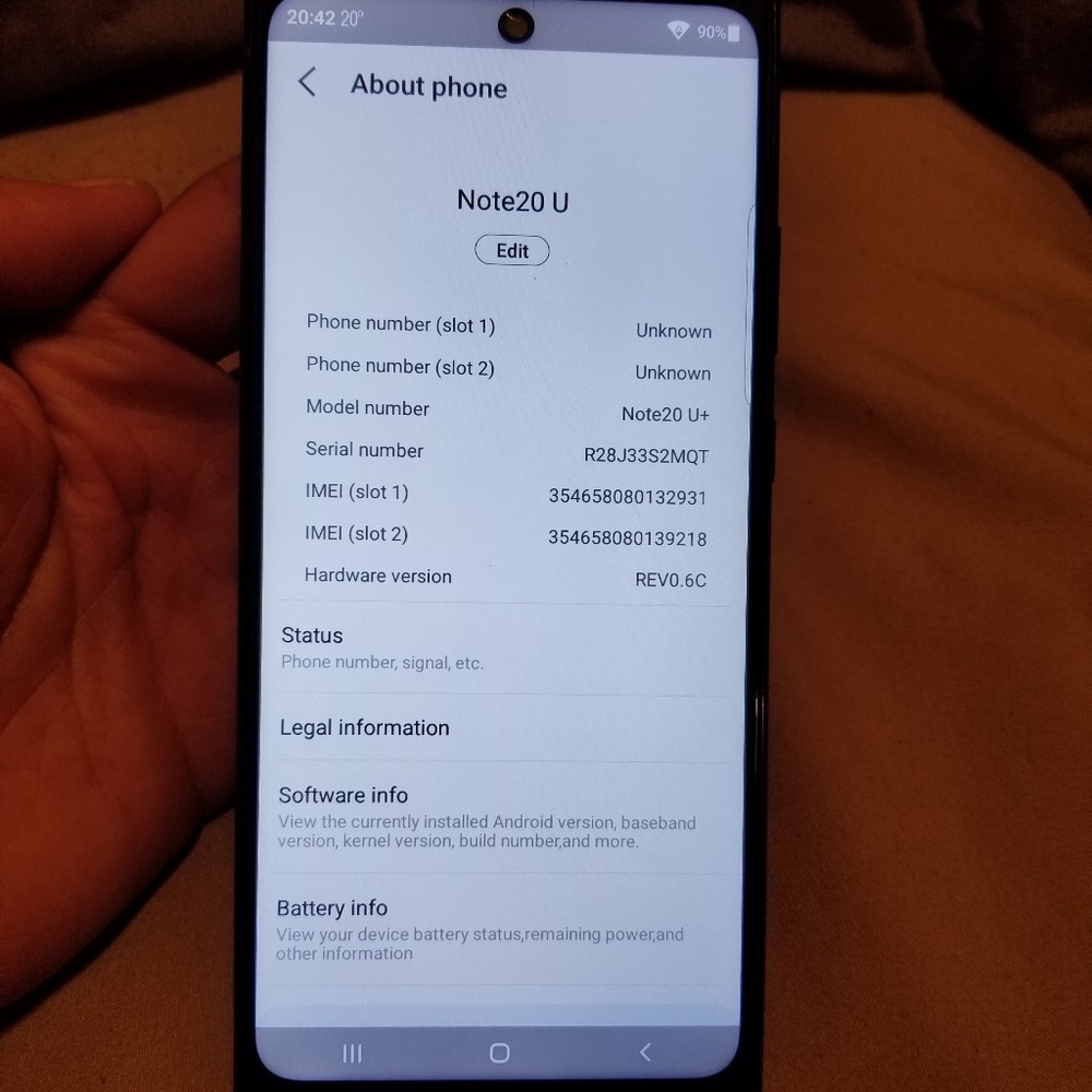 Samsung note 20 U brand new only used a few times